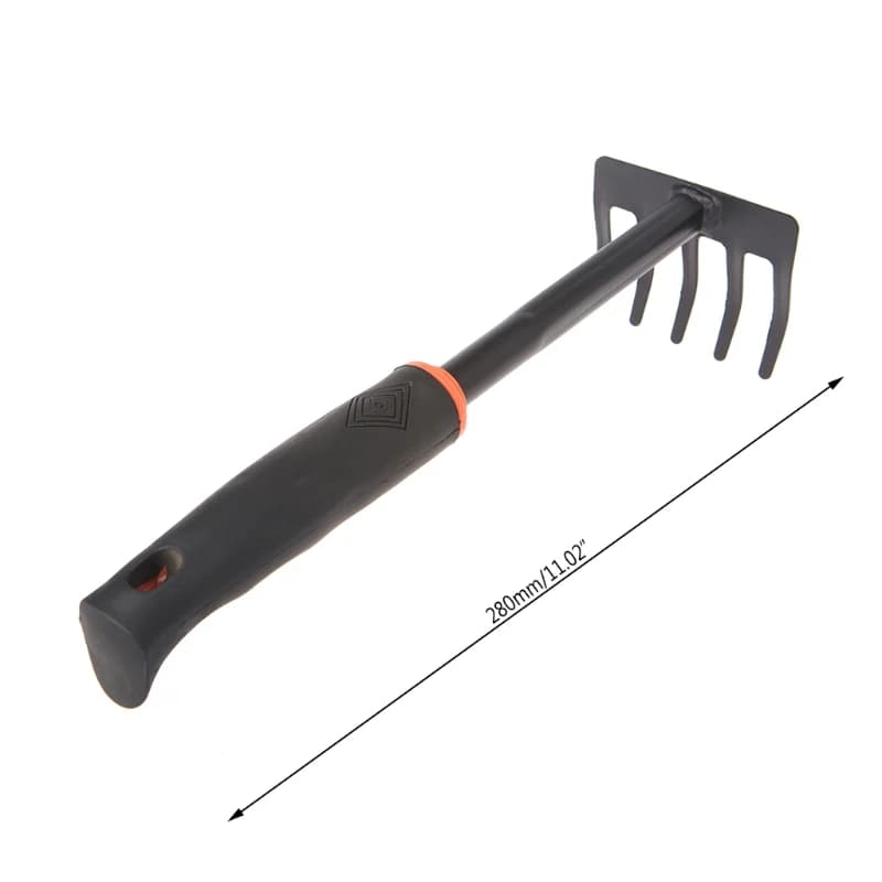 Mini Steel Rake | Home Garden Transplanting Tool | Compact Digging & Soil Tool - Thumbnail 6
