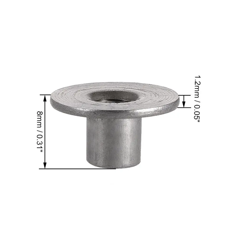 M6 M8 Tee Nuts for Woodworking | Carbon Steel Round Base | 30-Piece Brad Hole Fastener Kit - Thumbnail 3