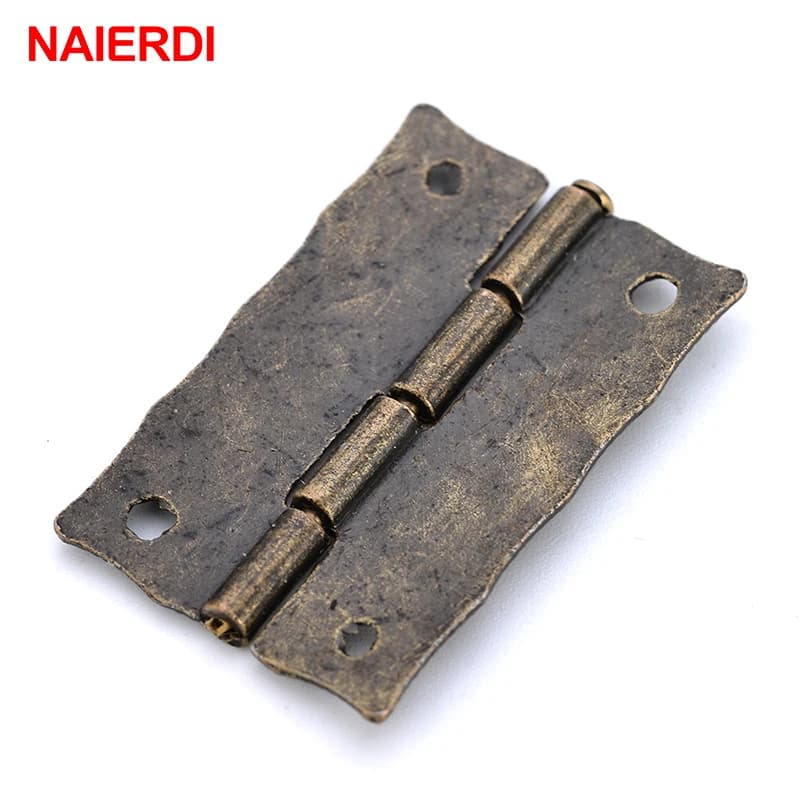 Bronze Decorative Hinges | 10-Piece Mini Hardware Set | Jewelry Box & Wooden Drawer Cabinet - Thumbnail 2