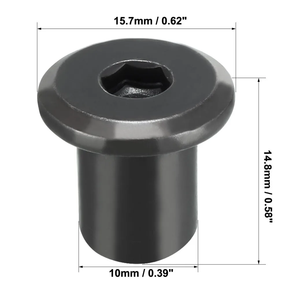 M8 Insert Nut Screw Posts | Iron Nickel Plated Hex Socket Head | Furniture Fittings 30pcs/lot - Thumbnail 3