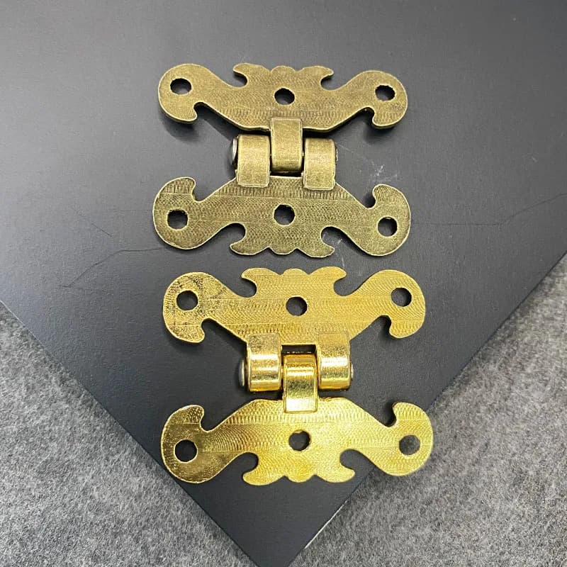 Wooden Box Hinges | 2PCS Bronze/Gold Finish | Gift Chest & Jewelry Case Hardware - Thumbnail 2