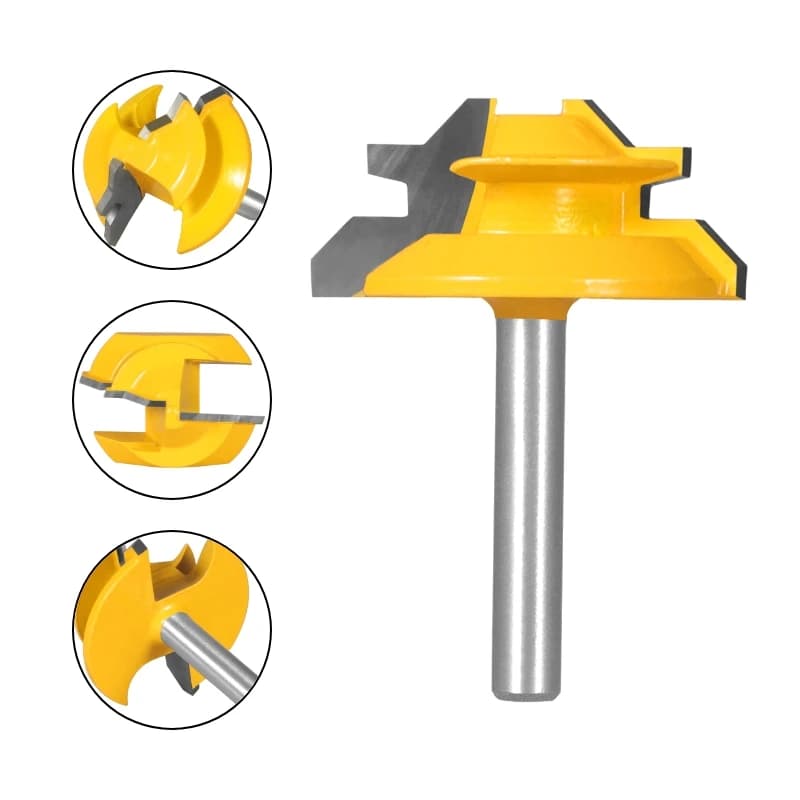 45 Degree Lock Miter Router Bit | Woodworking Joinery | Professional Milling Cutter - Thumbnail 5