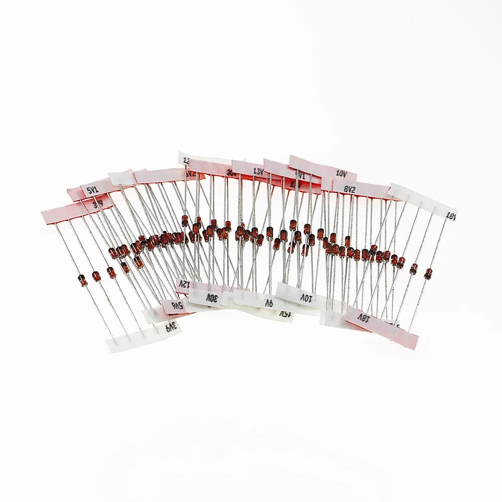 Zener Diode Assortment Kit | 70-Piece Set | 14 Values (1N4728A-1N4751A) for Circuit Protection - Thumbnail 2