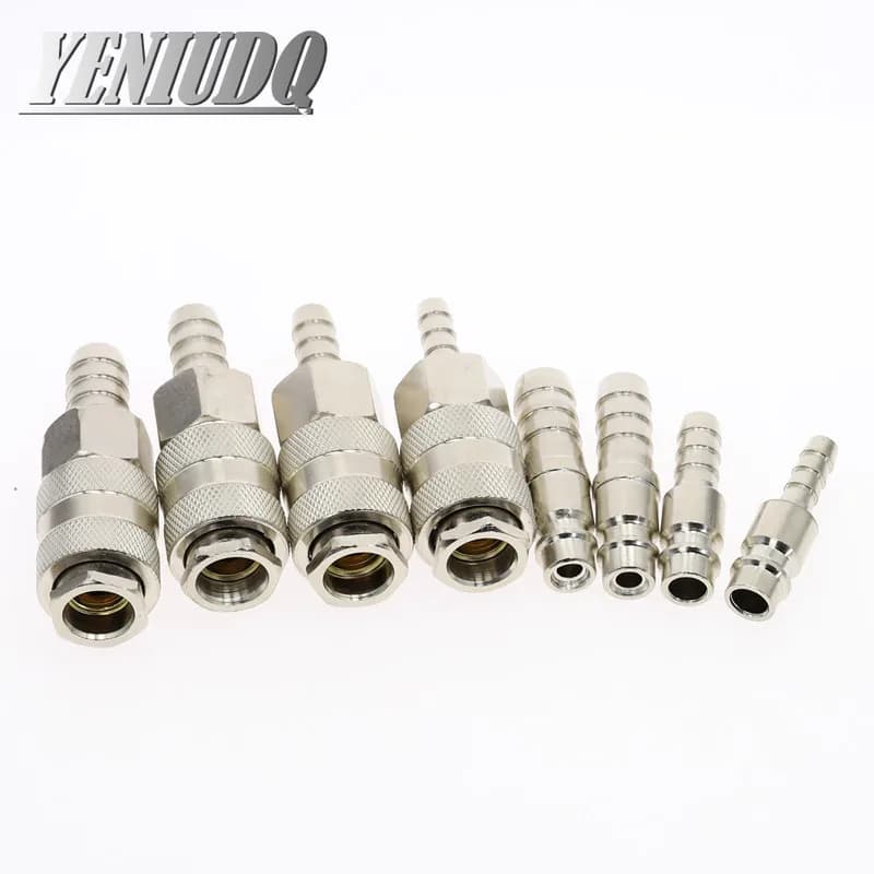 Air Hose Quick Coupler | EU Standard Pneumatic Fitting | Secure Barb Connector - Thumbnail 4