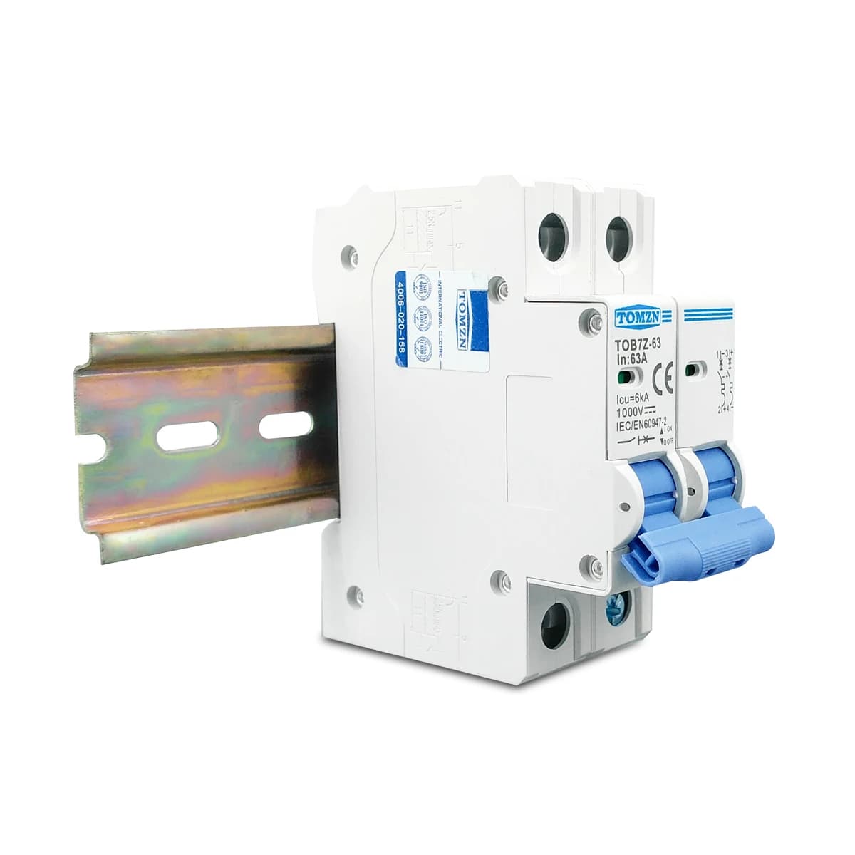 Solar DC Circuit Breaker | 1000V PV System Protection | 3A-63A Range | 35mm DIN Rail MCB - Thumbnail 3
