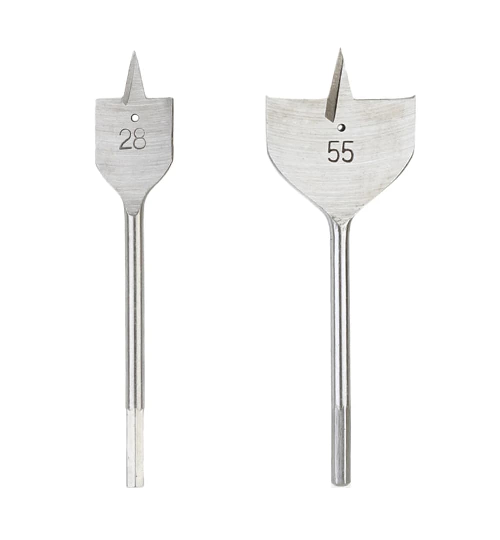 Woodworking Spade Drill Bit Set | 6-55mm High-Carbon Steel | Durable Flat Wood Boring Tools - Thumbnail 5