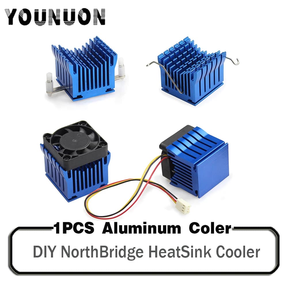 Aluminum Northbridge Heatsink Cooler | 40mm Silent Fan | Enhanced PC Cooling Solution - Thumbnail 2