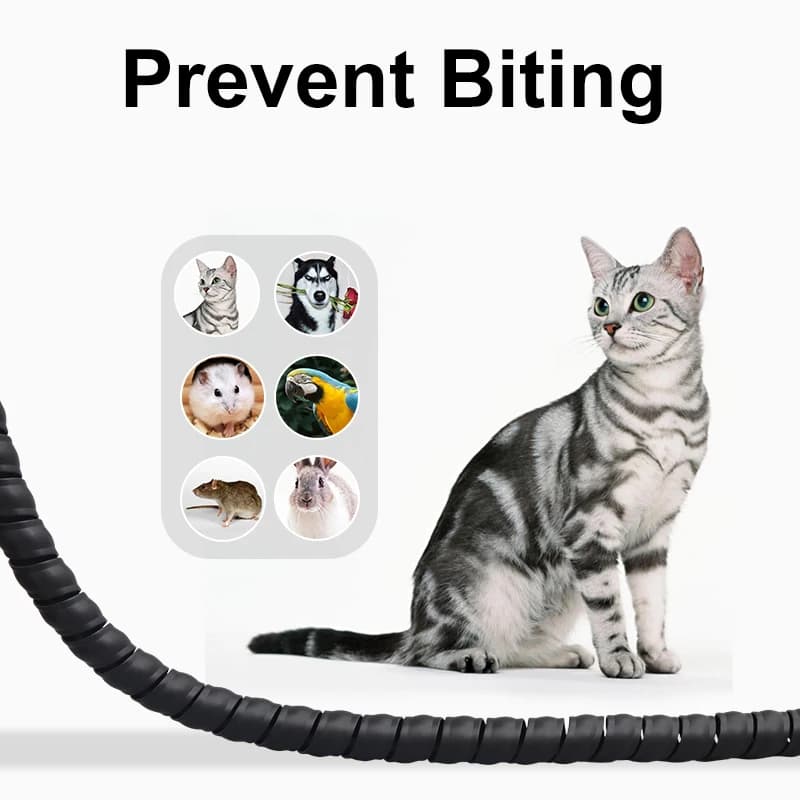 Motorcycle Cable Sleeve | 2M Flame-Retardant Spiral Wrap | Anti-Abrasion Wire Protector - Thumbnail 3