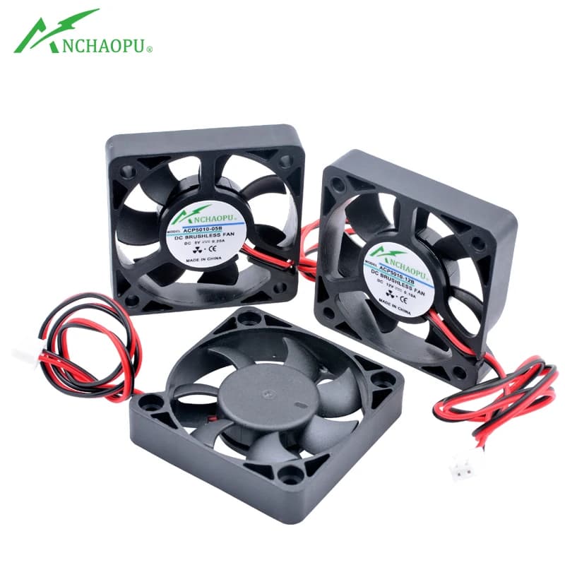 Ultra-Quiet Cooling Fan | 50x50x10mm DC 5V/12V/24V | For Compact Electronics & Power Supplies - Thumbnail 2