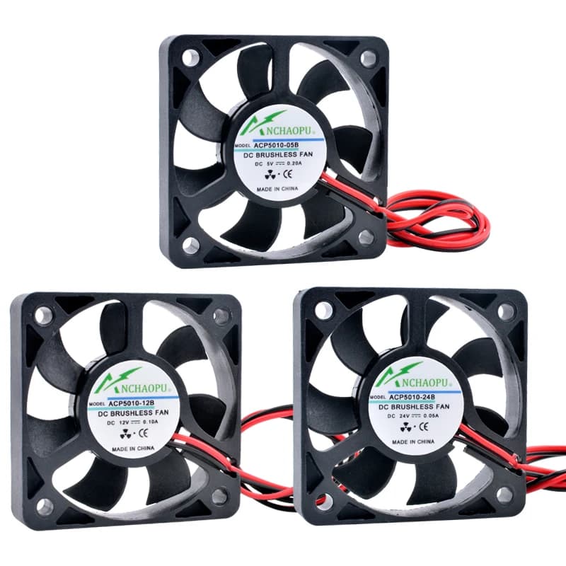 Ultra-Quiet Cooling Fan | 50x50x10mm DC 5V/12V/24V | For Compact Electronics & Power Supplies - Thumbnail 5