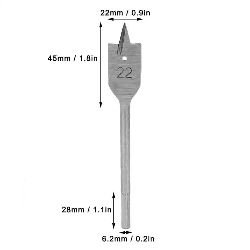 Flat Wood Drill Bit Set | High-Carbon Steel | 13-35mm Spade Bits for Precision Boring - Thumbnail 4