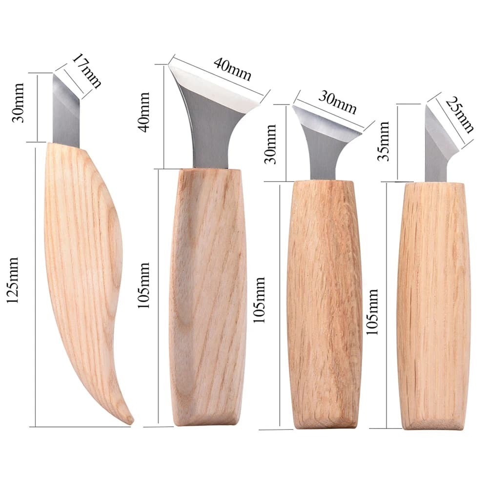 Wood Carving Chisel Set | 7-Piece Stainless Steel Tools for Sculpture & Fine Woodworking - Thumbnail 4