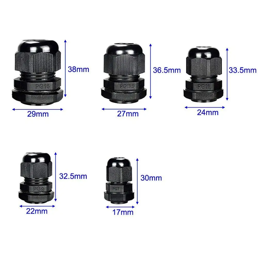 Waterproof Cable Gland Kit | IP68 Rated | 10-Piece Adjustable Set - Thumbnail 3