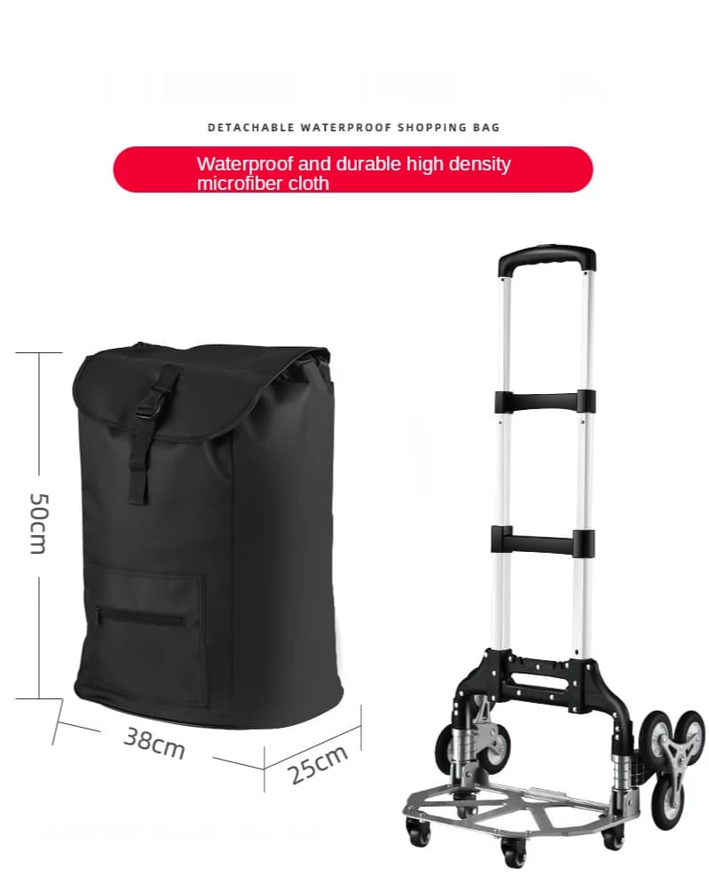 75kg Heavy Duty Foldable Wheel Trolley Folding Truck Barrow Cart Travel Luggage Shopping Cart Portable Home Use Climb Stairs - Thumbnail 2