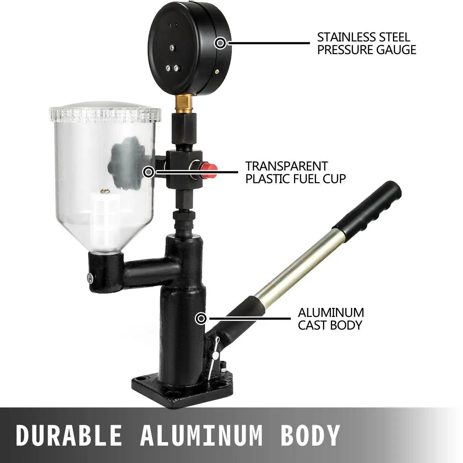 Fuel Injector Tester | 0-600 bar / 0-8,000 psi Dual Scale | Nozzle Pressure Adjustment - Thumbnail 5