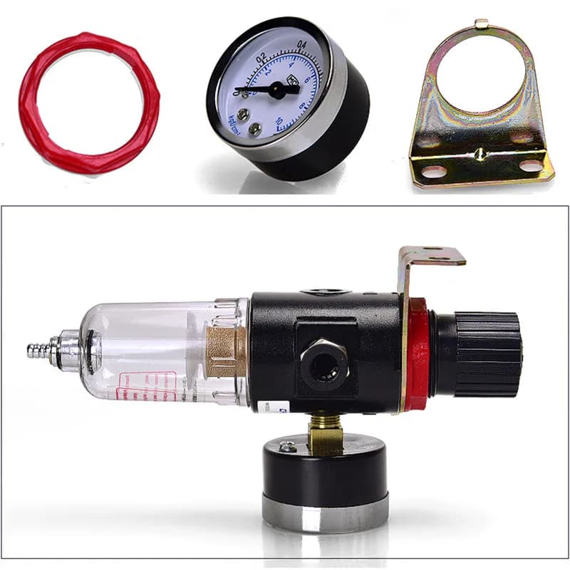 Professional Air Compressor Filter | 1/4 NPT Moisture & Oil Separator with Pressure Regulator - Thumbnail 2
