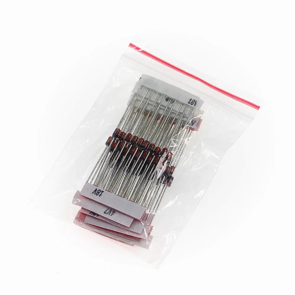 Zener Diode Assortment Kit | 70-Piece Set | 14 Values (1N4728A-1N4751A) for Circuit Protection - Thumbnail 3