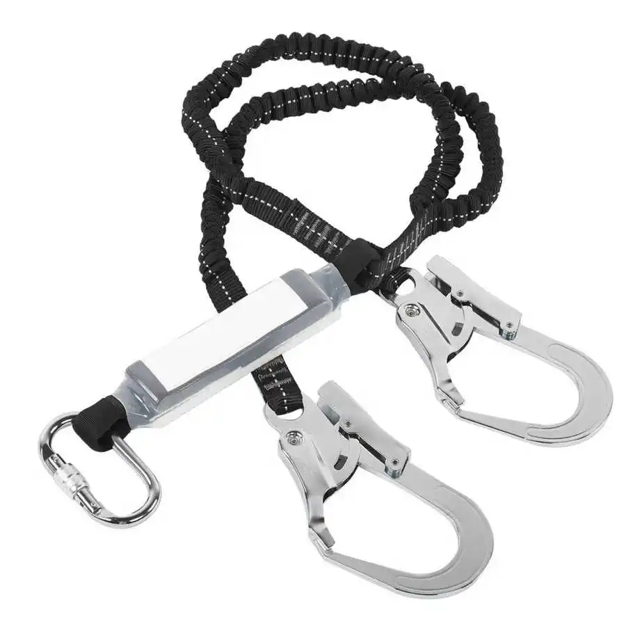 Fall Protection Harness | Dual-Hook Safety System | Shock-Absorbing Lanyard - Thumbnail 3