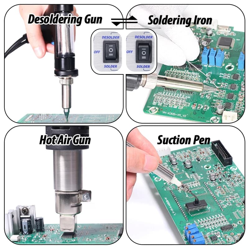 4-in-1 Soldering & Desoldering Station | WEP 948-II | Intelligent Hot Air Rework Tool - Thumbnail 2