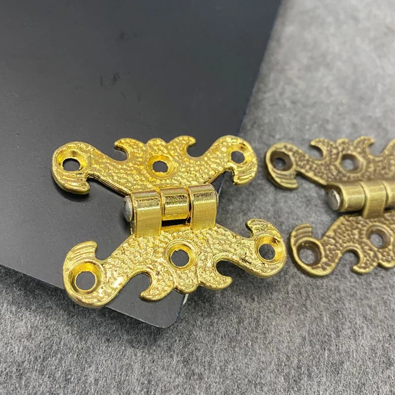 Wooden Box Hinges | 2PCS Bronze/Gold Finish | Gift Chest & Jewelry Case Hardware - Thumbnail 5