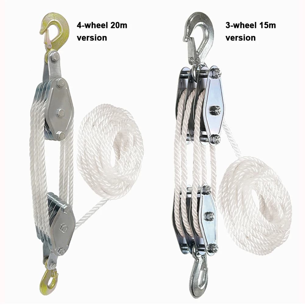 Heavy-Duty Manual Hoist | 270° Rotating Pulley Block | Zinc Alloy Hook for Secure Lifting - Thumbnail 2