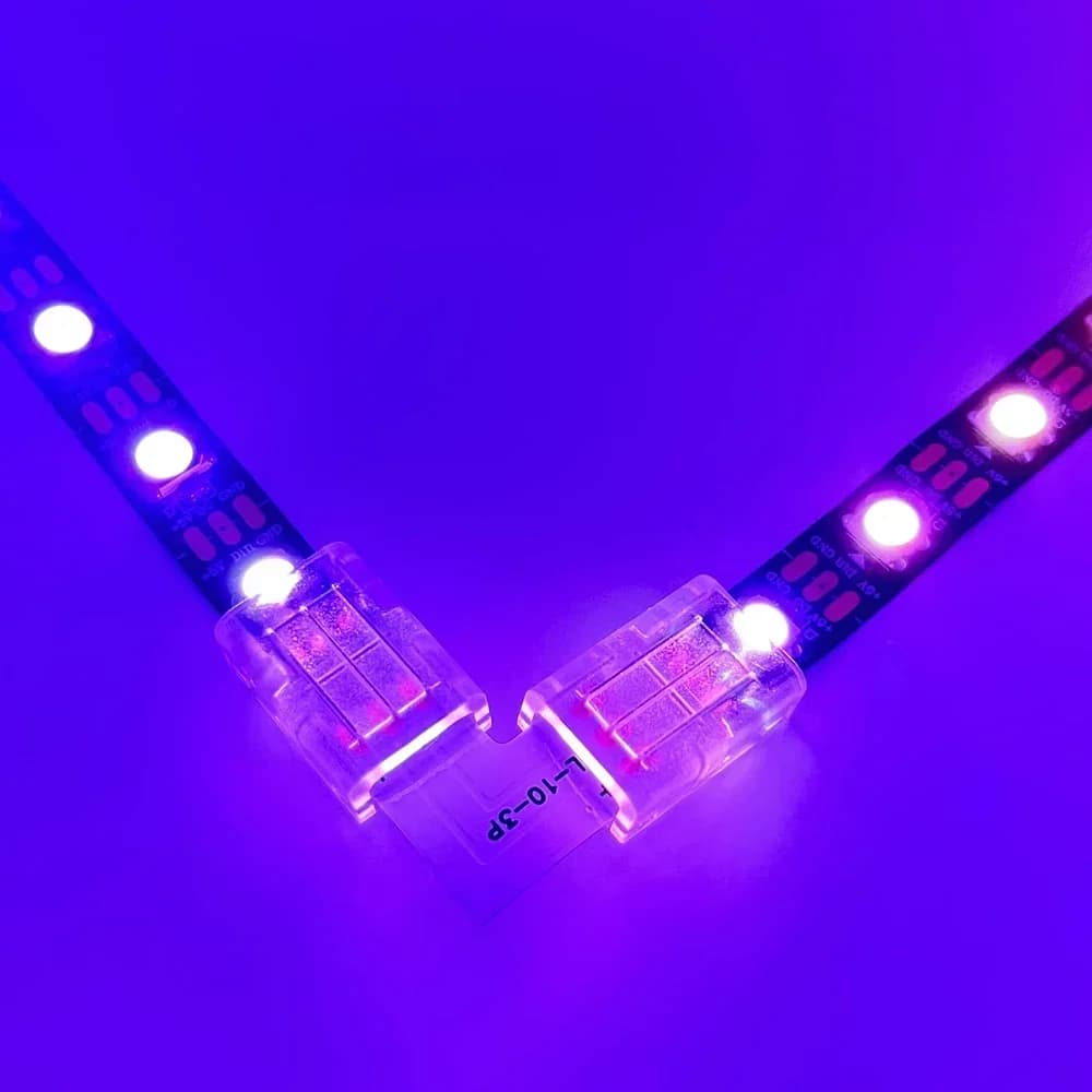 LED Strip Connector Kit | 10-Piece 10mm Solderless L/T Corners for WS2811/WS2812b - Thumbnail 6
