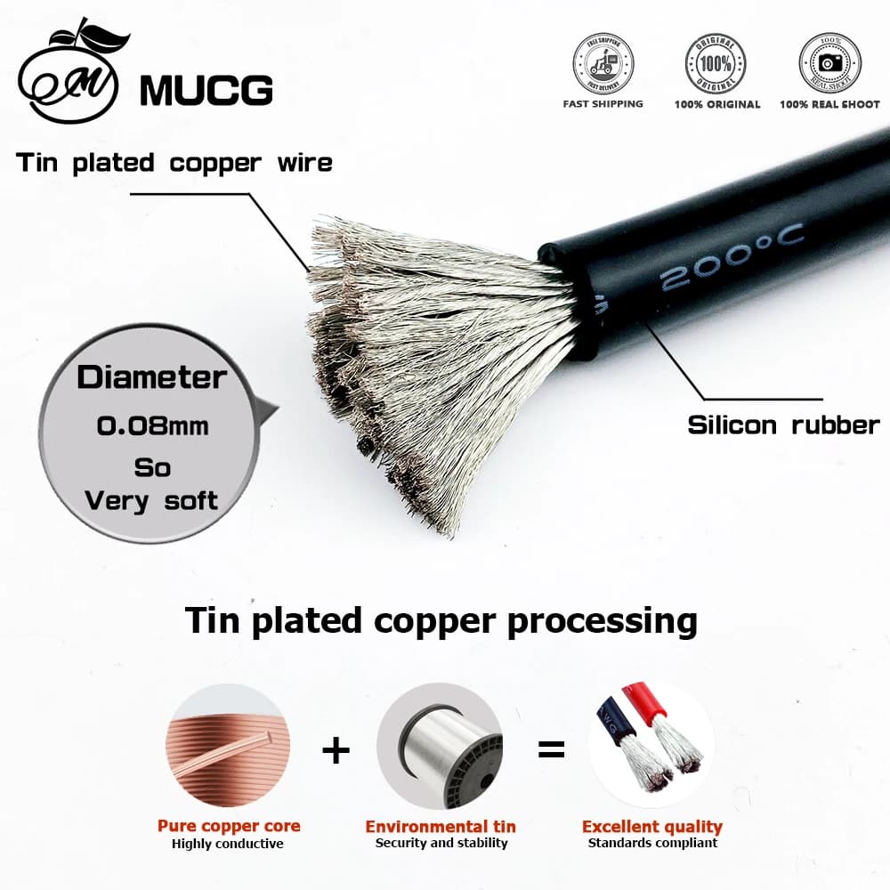 Professional-Grade Silicone Wire | Super-Flexible & Durable | 1-14 AWG Tinned Copper - Thumbnail 4