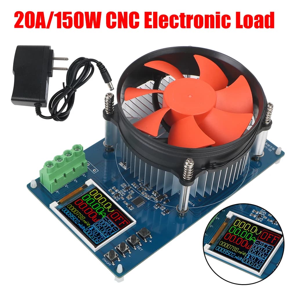 150W DC Electronic Load Tester | 4-Wire Battery Analyzer & Discharger | US Plug - Thumbnail 2