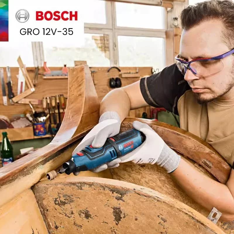 Bosch GRO 12V-35 Cordless Rotary Tool | Multi-Purpose Engraving & Polishing Kit | 12V Power Grinder - Thumbnail 2
