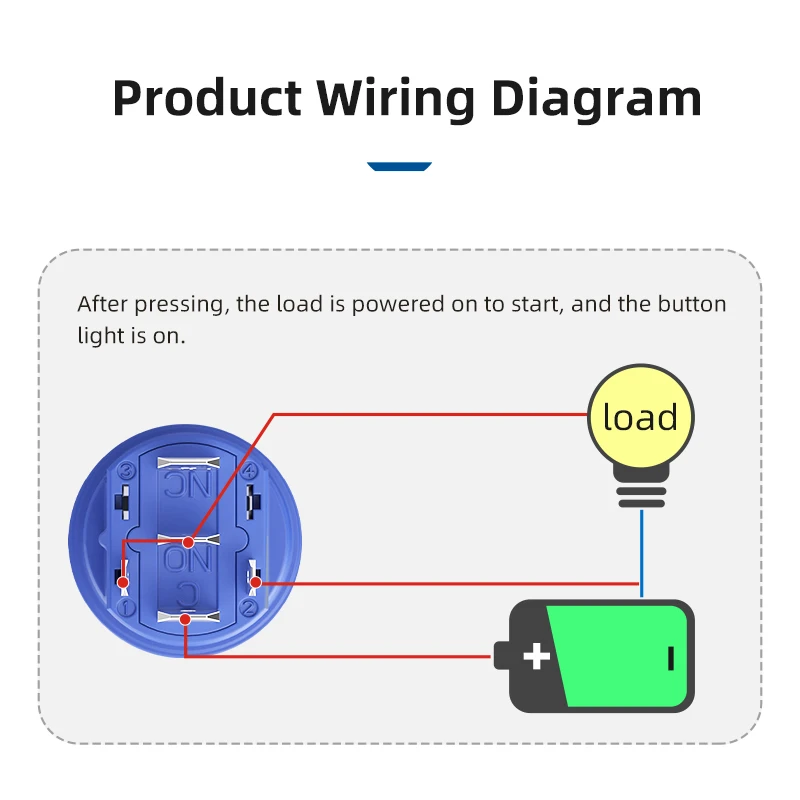 new product 10a high current illumainted 6v 48v plastic push switch latching ip67 button 1no1nc - Thumbnail 3