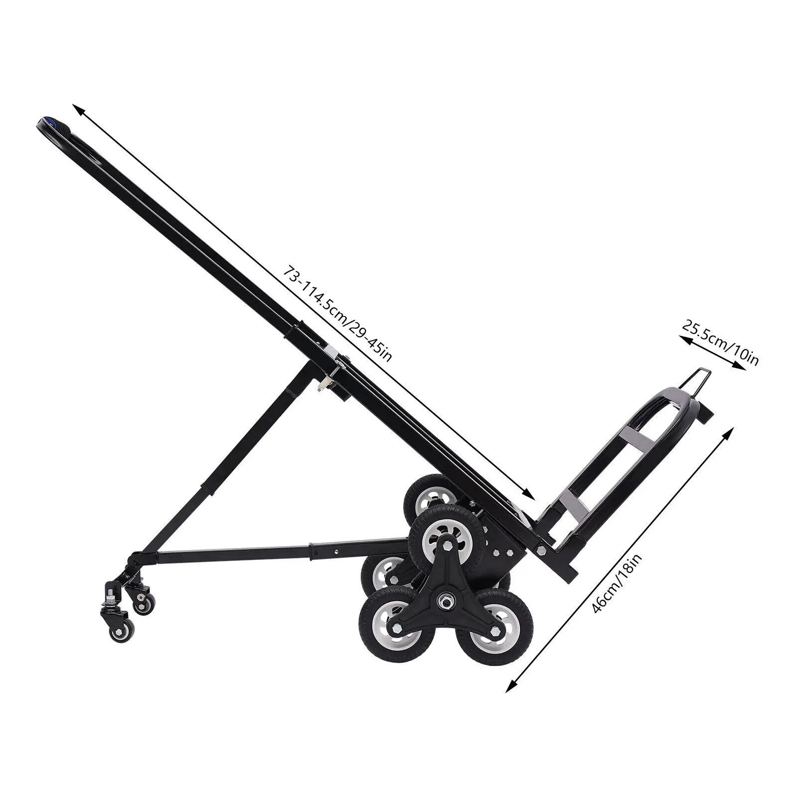 Stair-Climbing Hand Truck | 330lb Heavy-Duty Capacity | 8-Wheel All-Terrain Trolley - Thumbnail 2