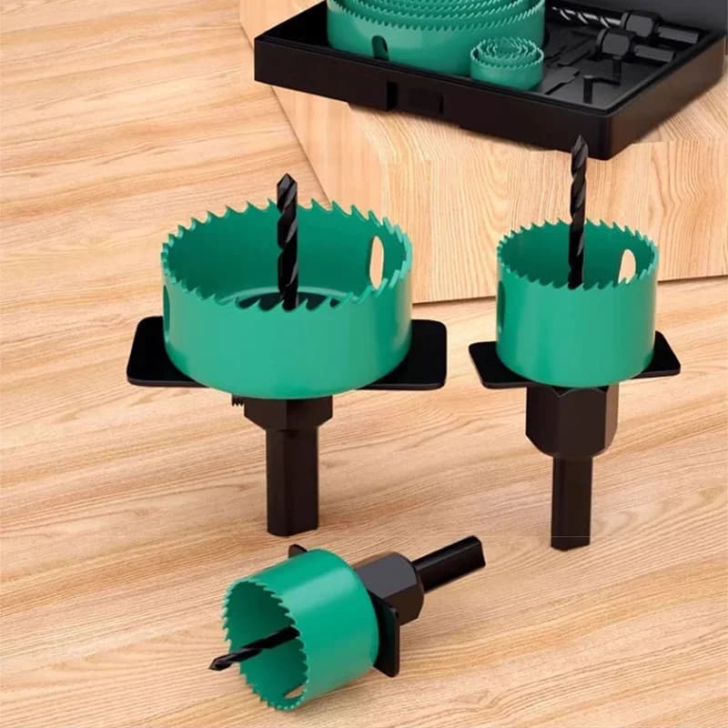 Hole Saw Kit | Multi-Material Cutting Set for Wood, Metal & PVC | Premium Drill Bits - Thumbnail 6