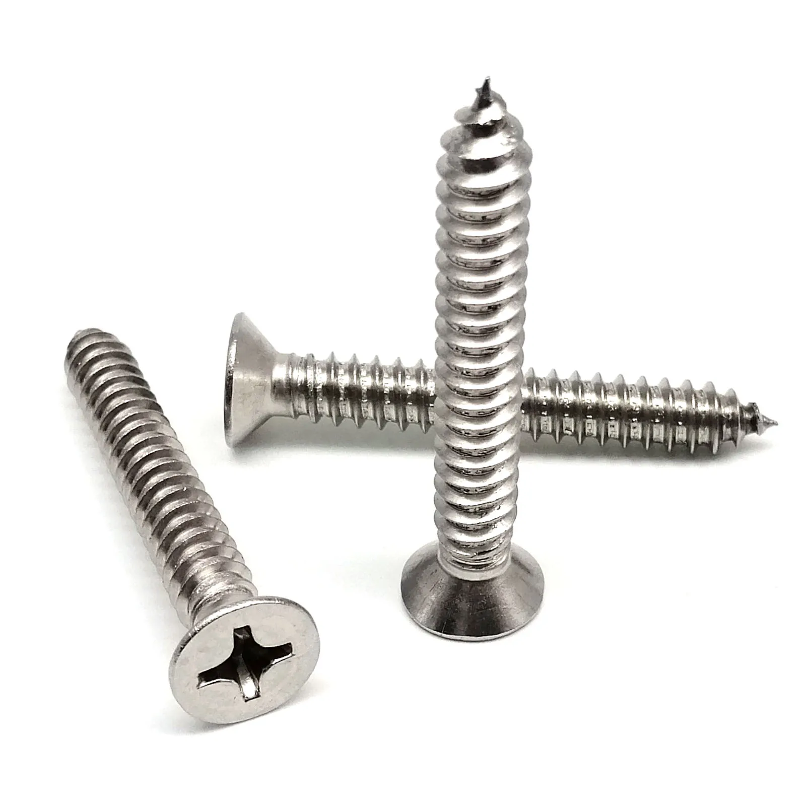 Self-Tapping Wood Screws | 304 Stainless Steel | Phillips Flat Head (M2-M6.3) - Thumbnail 3