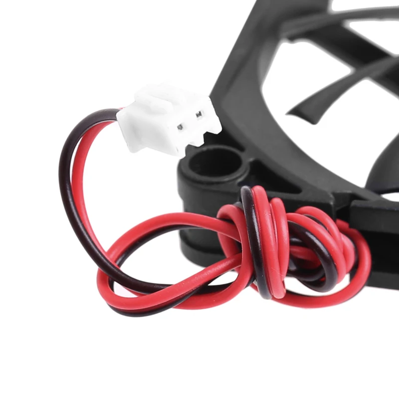 12V 80x80x10mm brushless cooling fan for PC CPU and chassis, featuring a black 2-pin connector for efficient system cooling and heat dissipation.
