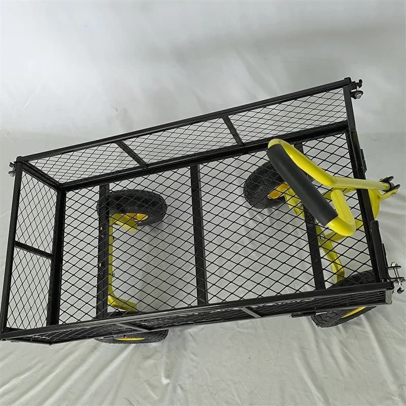 Professional-Grade Garden Cart | Heavy-Duty 4-Wheel Wagon | All-Terrain Pneumatic Tires | Foldable Platform - Thumbnail 5