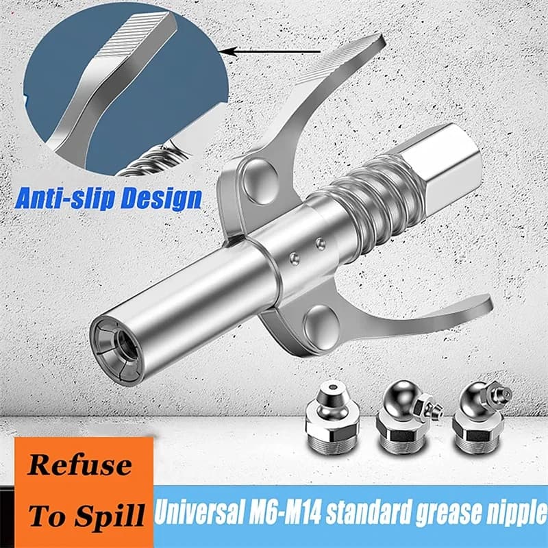 Heavy-Duty Grease Coupler | 10,000 PSI Quick-Release | NPT 1/8 Fitting for Easy Connection - Thumbnail 3
