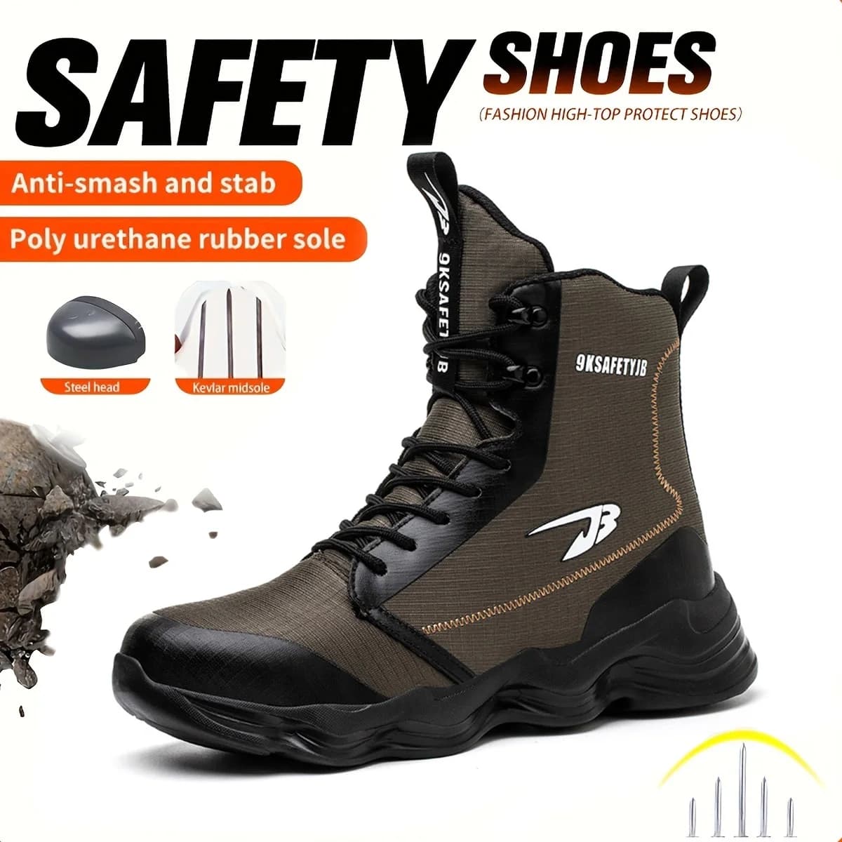 Safety Shoes | Breathable Anti-Smash Design | Puncture Proof Work Sneakers - Thumbnail 2