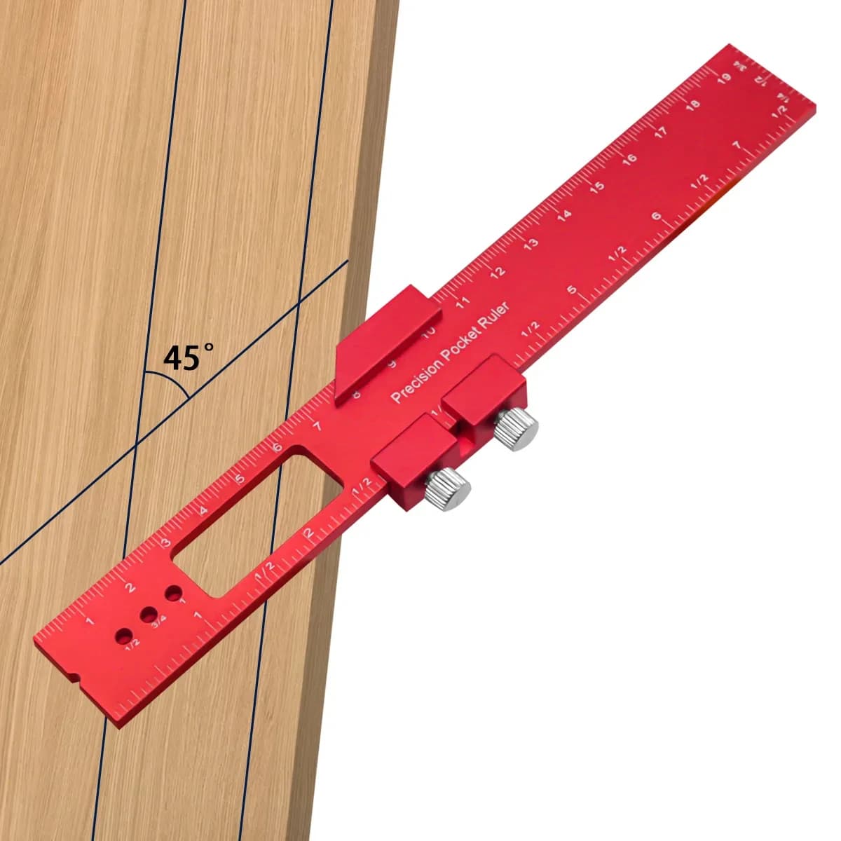 T-Slide Pocket Ruler | Dual Imperial & Metric Marking Tool for Precision Carpentry - Thumbnail 6