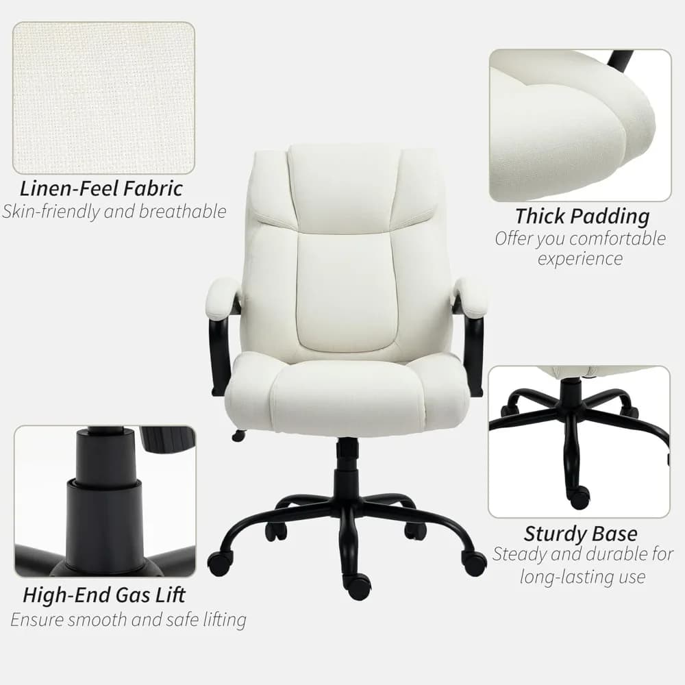 Heavy-Duty Executive Office Chair | 485lbs Weight Capacity | Wide Seat High Back Computer Desk Chair - Thumbnail 5