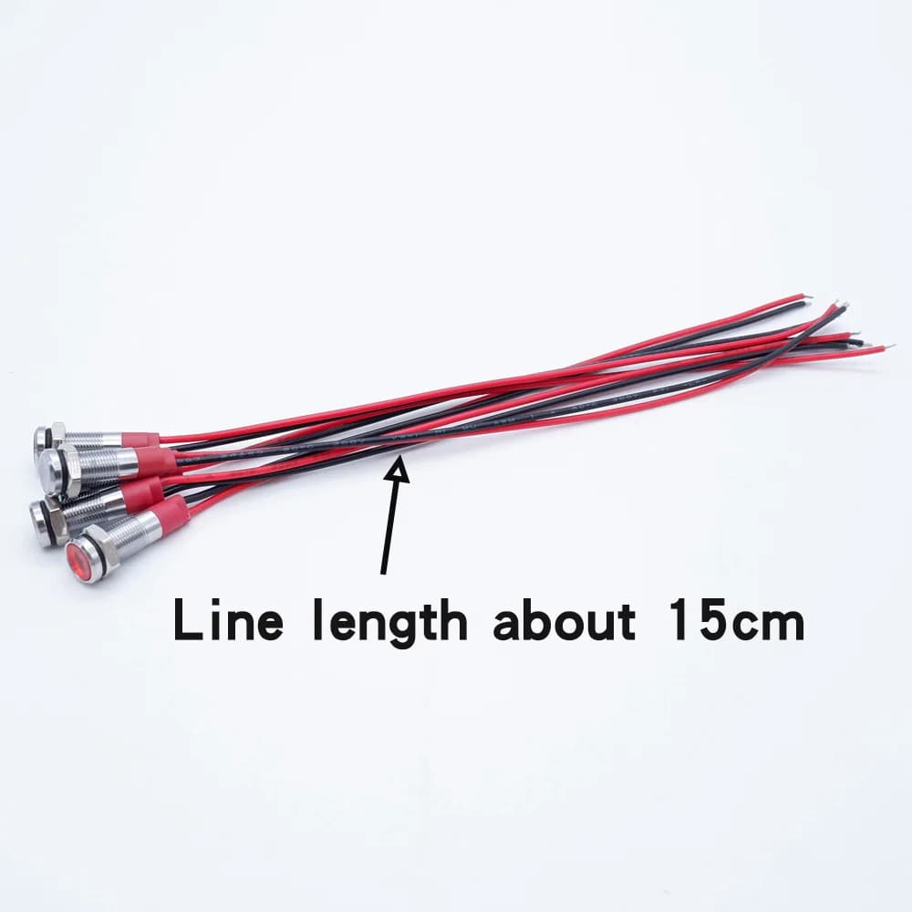 Indicator Light Kit | 6-12mm LED Panel Mount | Multi-Voltage (3-220V) | Red, Green, Blue, White, Orange - Thumbnail 4