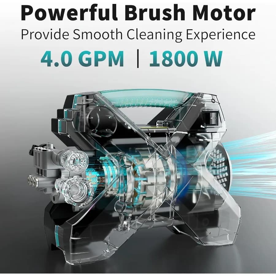 Brushless Pressure Washer 4.0 | Wall-Mounted with Foam Cannon | 5 Nozzles Compact Design - Thumbnail 3