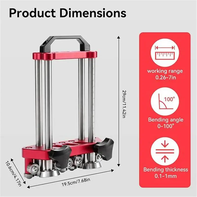 Sheet Metal Bender | 0-100° Adjustable Roller | Heavy-Duty Roofing & Fabrication Tool - Thumbnail 6
