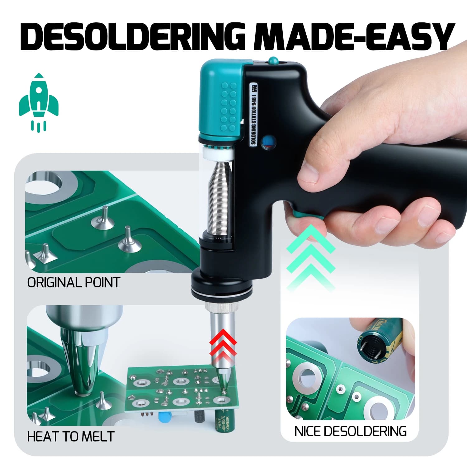 110W Desoldering Station | THT/PTH Removal Tool | Precision PCB Repair Kit - Thumbnail 4