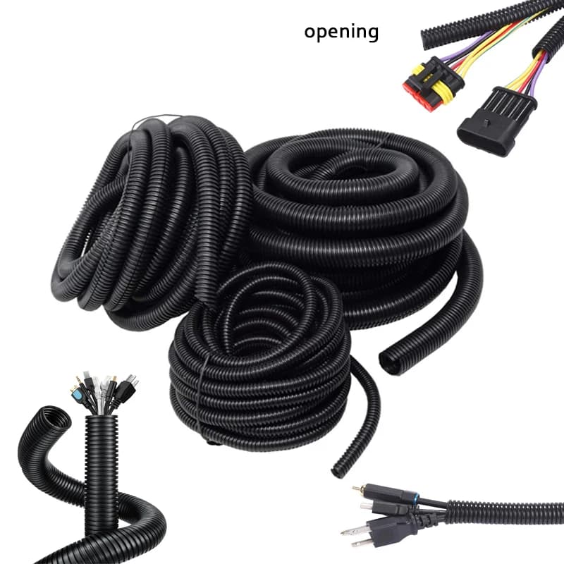 Professional-Grade Heat-Resistant Wire Loom Tubing | 7mm-28mm Corrugated Conduit for Automotive & Electrical Protection - Thumbnail 3