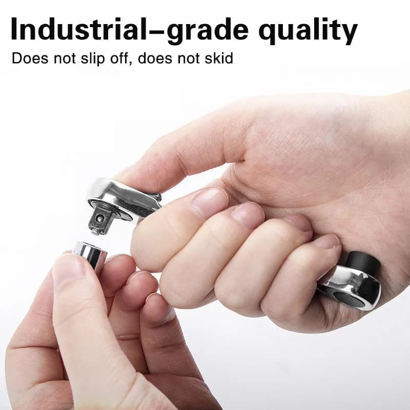 1/4-Inch Mini Ratchet Wrench | 72-Tooth Precision Torque Tool | Compact Repair & Assembly Kit - Thumbnail 4