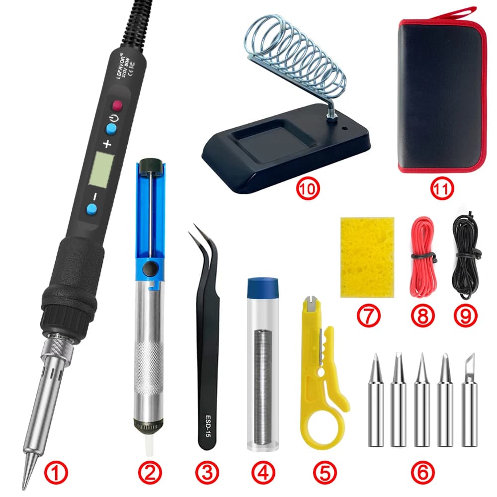80W Digital Soldering Station | Precision Temperature Control 100-500°C | Home & DIY Repair Kit - Thumbnail 2