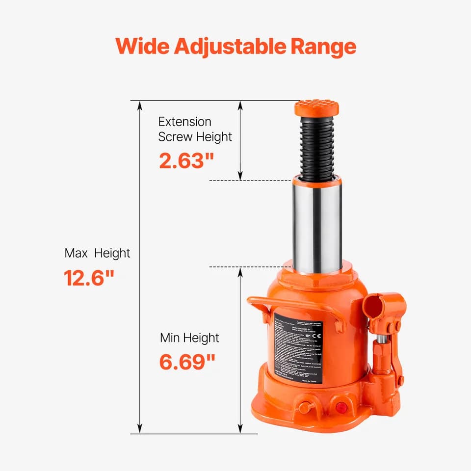 50-Ton Pallet Truck Jack | Welded Hydraulic Bottle Jack | Long Handle - Thumbnail 3