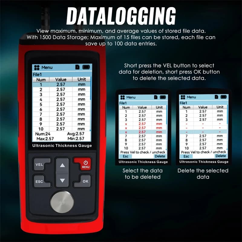 Thickness Gauge: 1.0-300mm Range, ±0.5% Accuracy with PC Software - Thumbnail 5