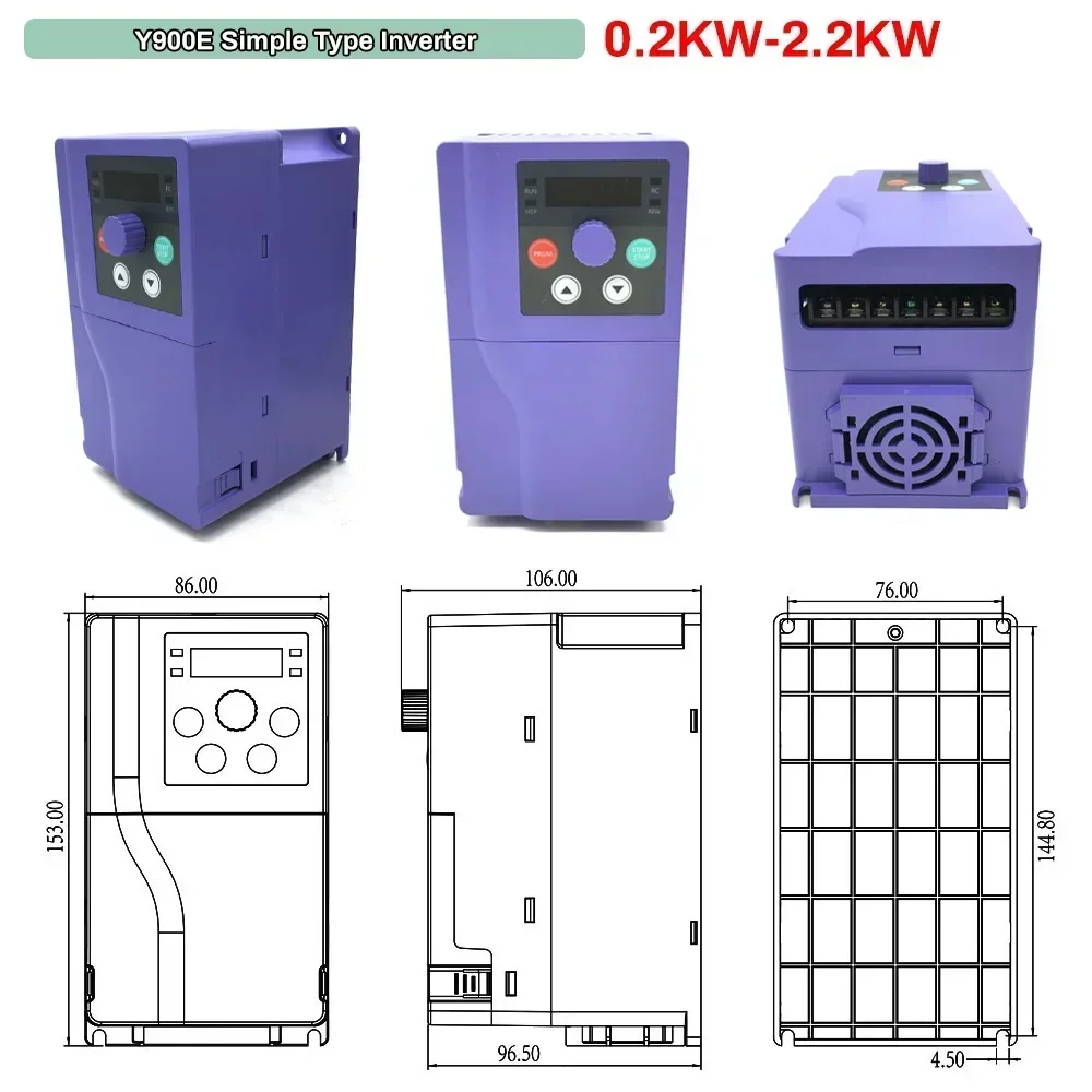 750W Micro Inverter | 220V/380V VFD for 3-Phase Motor Speed Control - Thumbnail 3