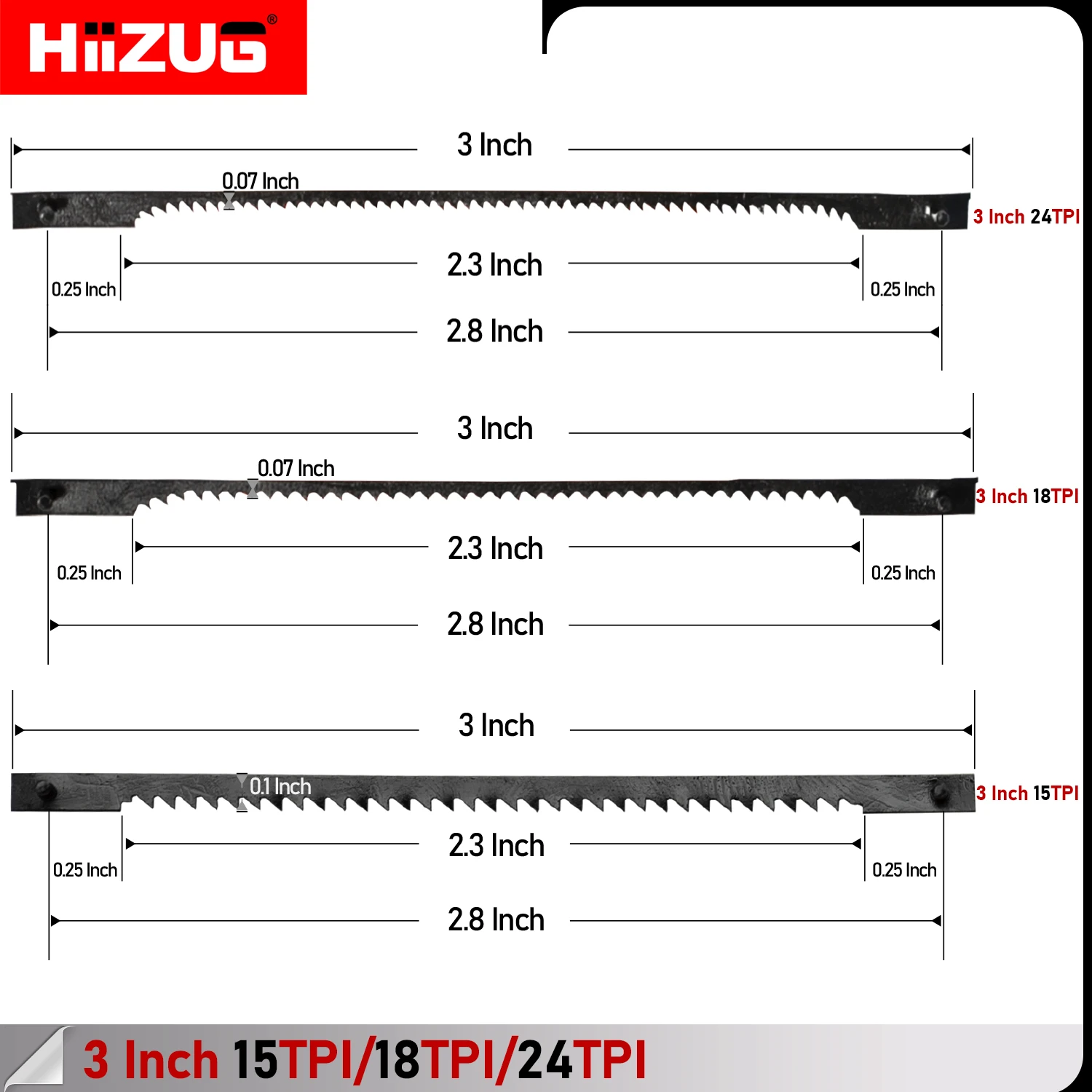 Scroll Saw Blade Set | 36-Pack 3-Inch Pin-End Blades | 15-24 TPI for Woodworking - Thumbnail 4